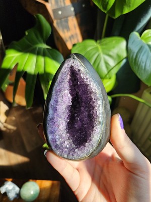 Ostern Amethyst Kristall Ei natürliche Geode brasilianisch - 6x4'' Zoll 567g