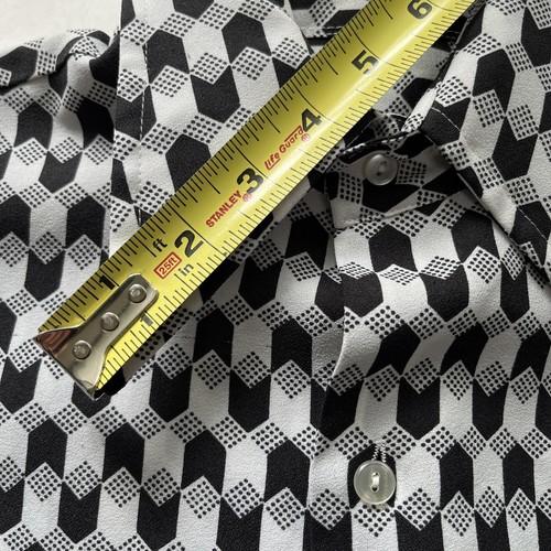 Retro 70s Geometric Cube Black/White Checkers Sears Best Kings Road Men's Medium - Picture 7 of 13