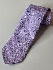 Tommy Hilfiger Men's 100% Silk Necktie Purple/Blue Made In USA 58" Easter