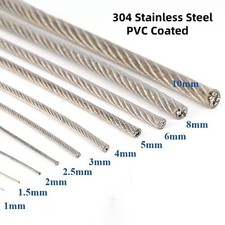 Steel Wire Rope Metal Cable Rigging 7*7 & 7*19 PVC Plastic Coated Dia 0.6mm-12mm