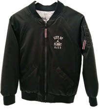 Air Jordan Bomber Jacket Boys Medium 10-12 Black City of Flight Reversible VTG