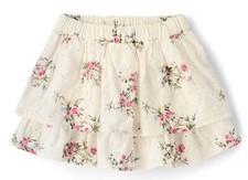 Gymboree Girls Size 6 Tiered Eyelet Floral Pull On Skort Enchanted Garden New