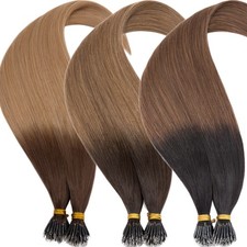 Nano Ring Tip Ombre Hair Extensions Real Remy Human Hair 150G Thick Full Head