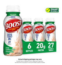 BOOST 20g High Protein Nutritional Drink Shakes, Creamy Strawberry, 8 fl oz, 6 P
