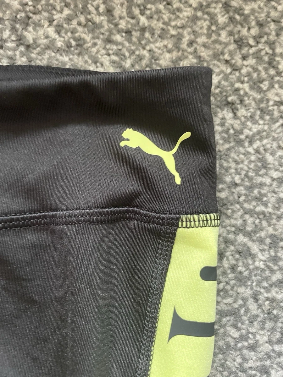 PUMA DRYCELL Women's Colourblock High Rise Ankle Leggings Black/Green XXL