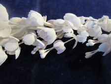 Vtg Millinery Flower Collection Lot 24" Garland of White 1/2" Blooms H5729
