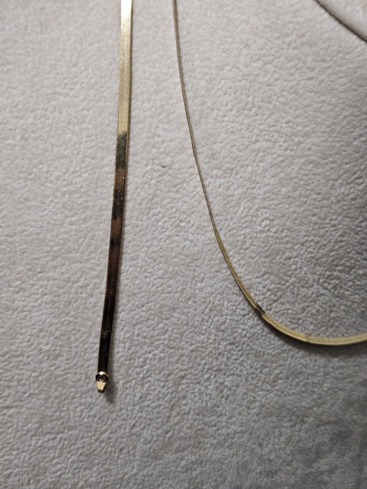 14k Solid Gold Herringbone Necklace Bracelet Yell… - image 1