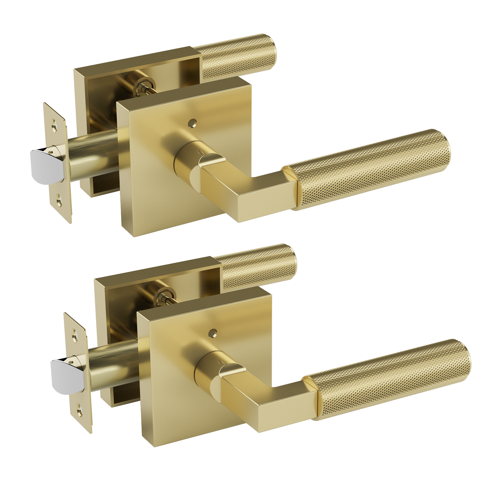 Viladepot 2-Pack Gold Privacy Door Handles for Bedroom Bathroom or Passage Locks  -image