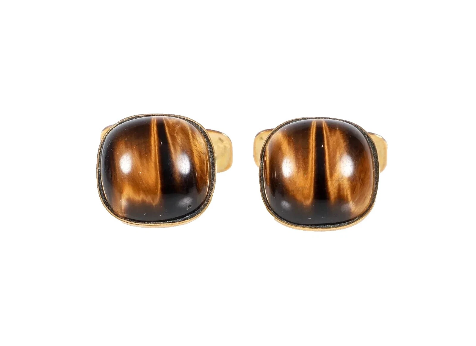 Tiger's Eye Yellow Gold Cufflinks for Men