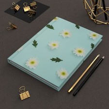 Petal Whispers: A Blush Bloom Hardcover Matte Journal Blue 