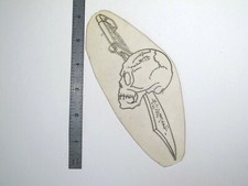 vtg 1960s 1970s Tattoo acetate stencil Skull and Bayonet signed v2 SK5