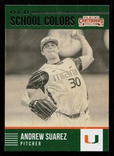 2015 Panini Contenders Old School Colors Andrew Suarez #42 Miami Hurricanes
