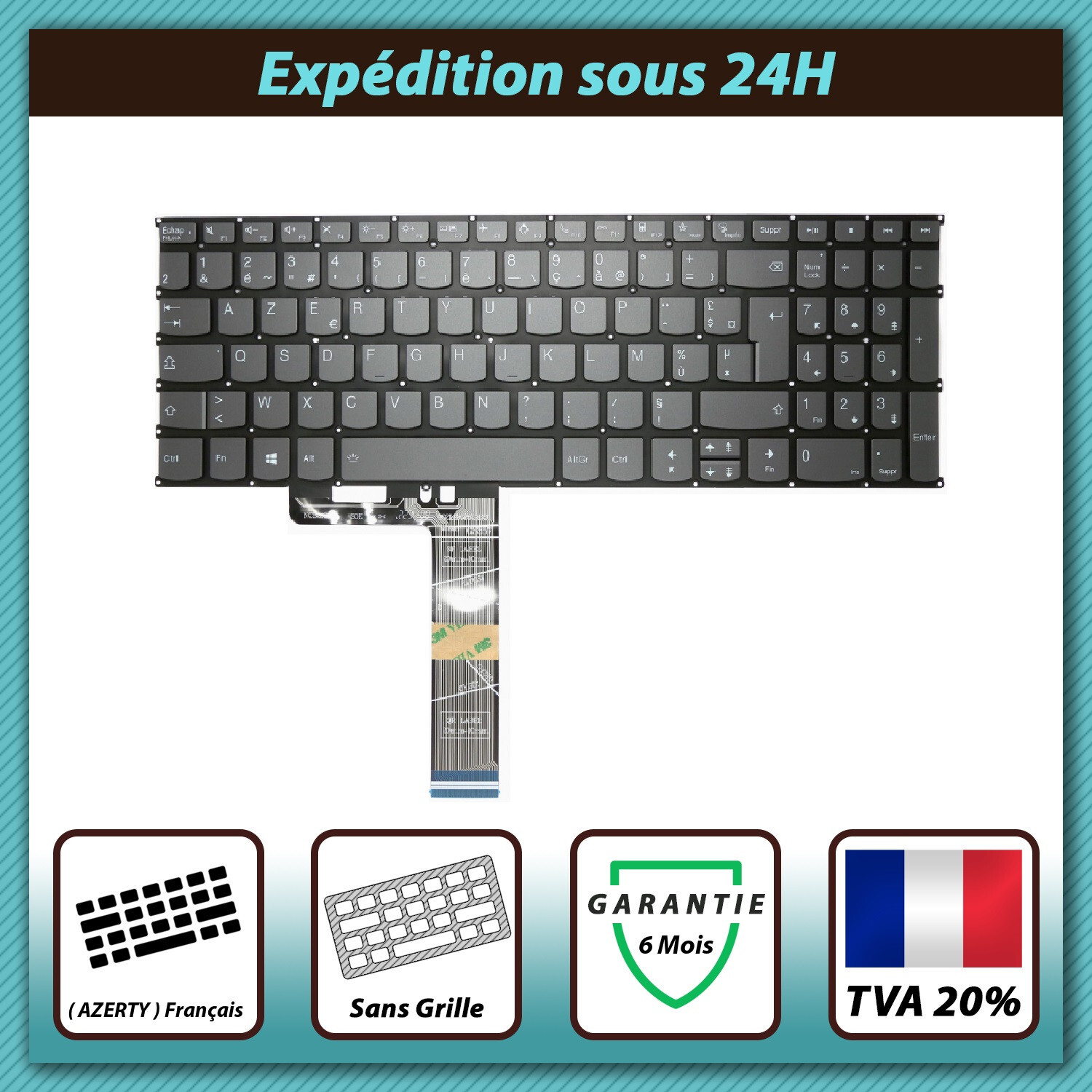 Clavier Lenovo ThinkBook 15p IMH avec Pavé Numérique Intégré Clavier Azerty