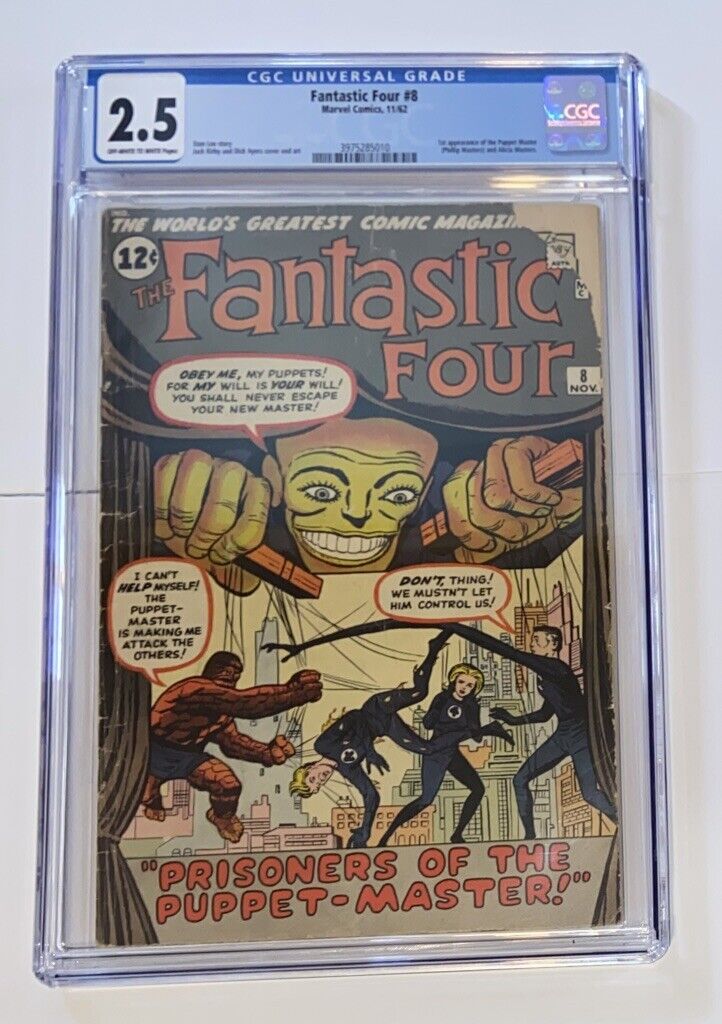 Fantastic Four #8 CGC 2.5 1st Appearance Puppet Master Alicia Master 1962 Marvel