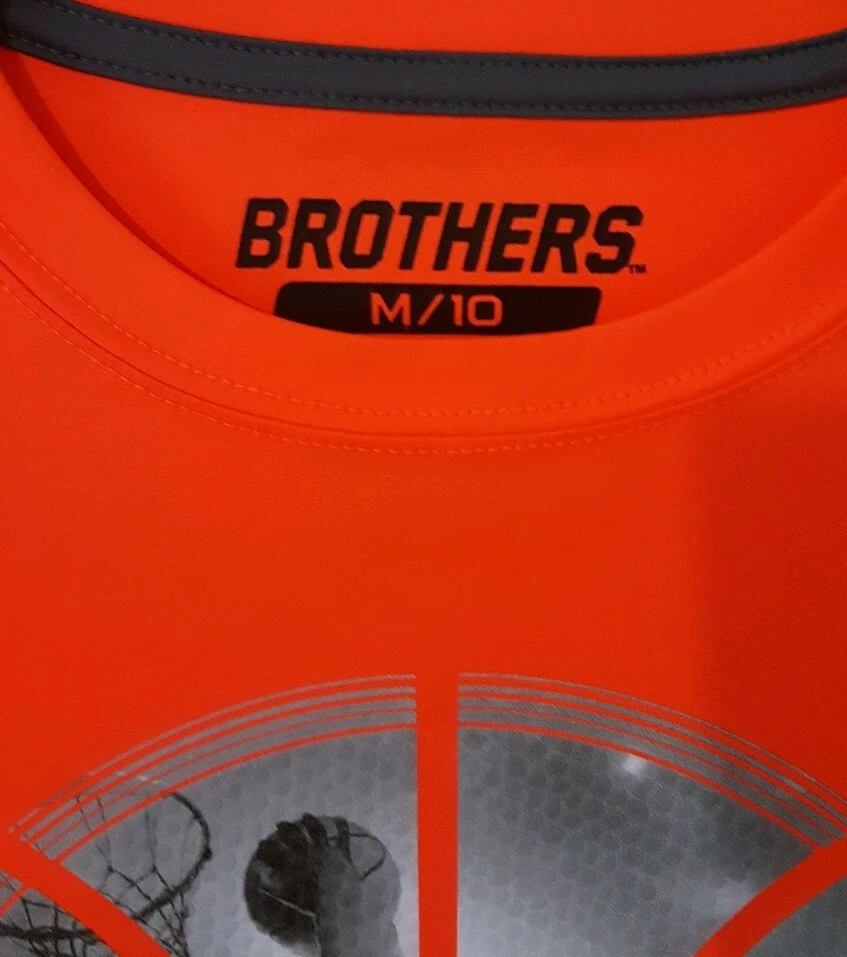Brothers Boys Athletic Top Orange Gray Coolgear Basketball Size Medium 10 - Image 3 of 4
