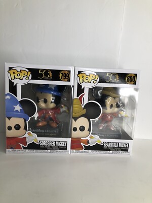 Funko Pop! #799 & #800 Disney 50th - Sorcerer & Beanstalk Mickey
