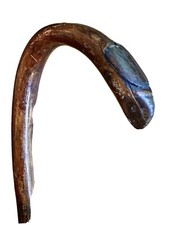 Vintage Antique Early 1800  Unique Caved Wood Cobra Snake Walking Stick Cane Old