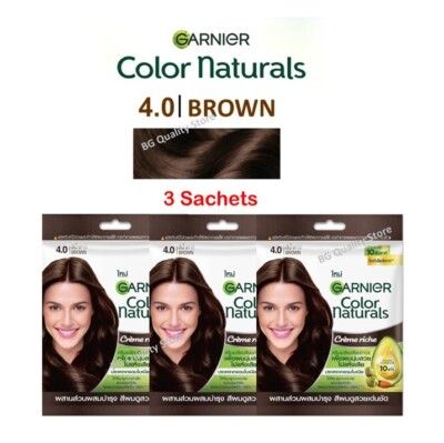 3X Garnier Color Naturals Cream Grey Hair Coverage 8 Black Brown Ash Red Shades