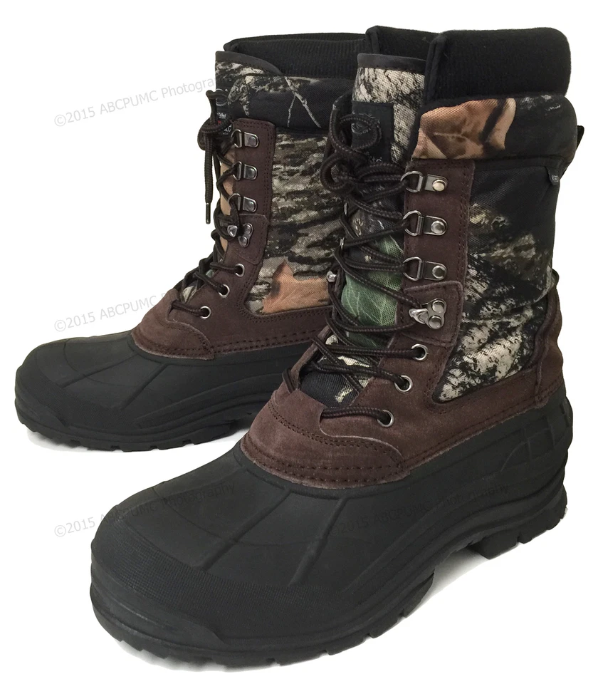 New Men's Winter Snow Boots Camouflage 10" Leather Waterproof Insulated Hunting - Image 2 of 4