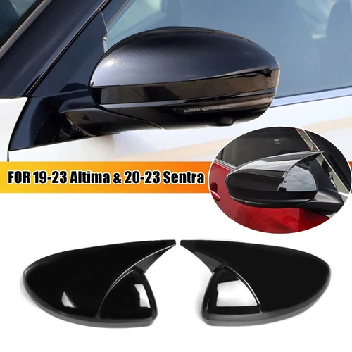 FOR 19-23 Altima & 20-23 Sentra M Style Gloss Black Rear View Mirror Cover Cap