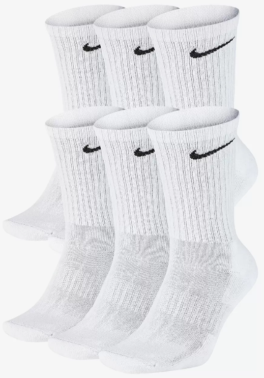 nike men's socks cotton crew 6 pack