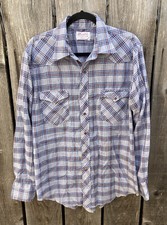 Men's VTG Wrangler Multicolor Striped Western Shirt XL Pocket Snaps Cowboy USA