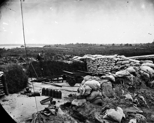 New 8x10 Civil War Photo: Confederate Battery JEFF DAVIS at Yorktown, Virginia
