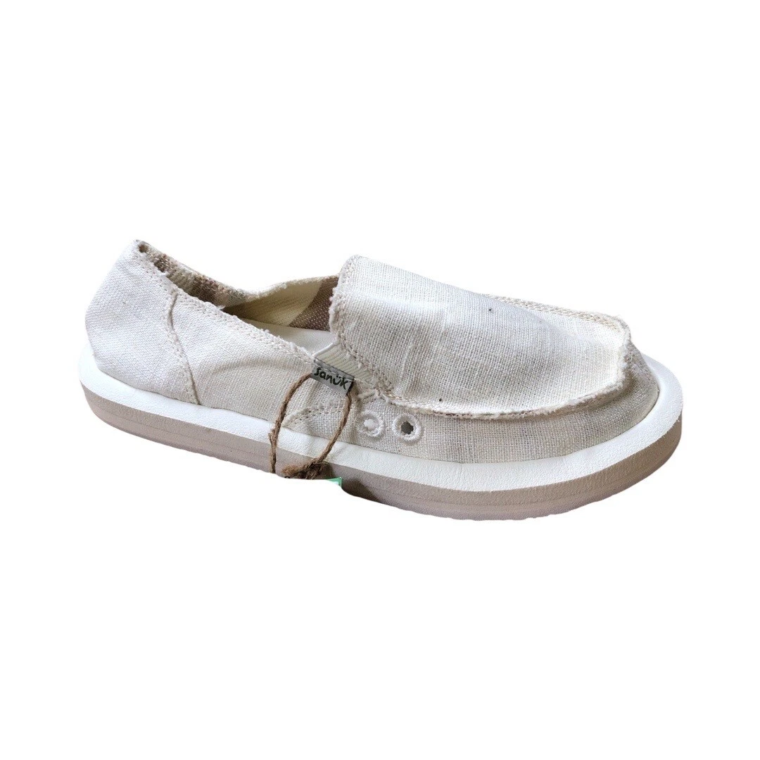 Sanuk Women's Donna Soft Top ST Hemp White Slip On Shoes 1119310