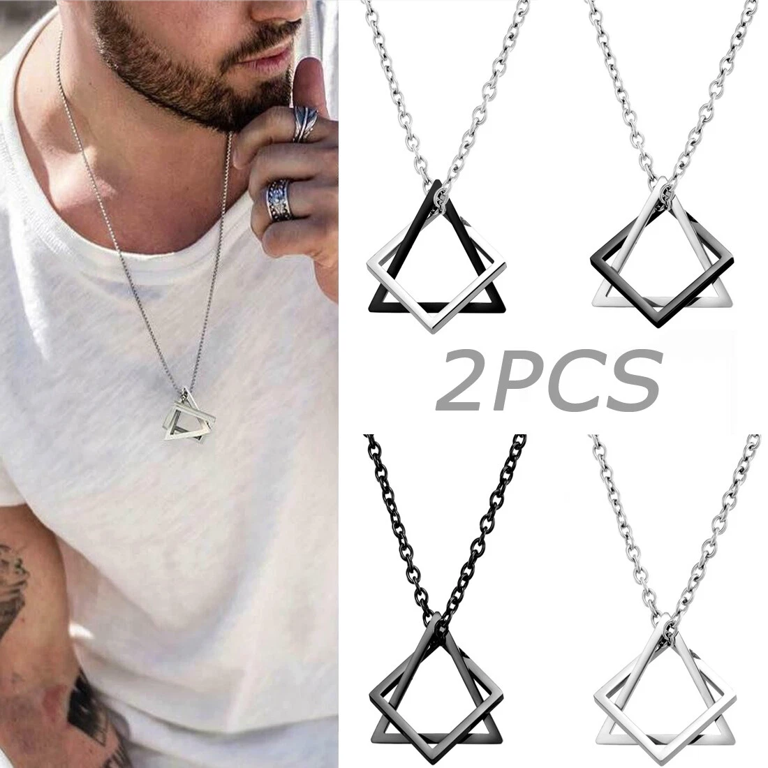 Men's Sterling Silver Triangle Necklace - Perfect Triangle | NOVICA