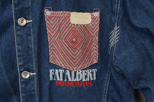 Vintage Platinum Fubu Denim Fat Albert & the Junkyard Gang Jacket Youth L 16-18 - Picture 3 of 9