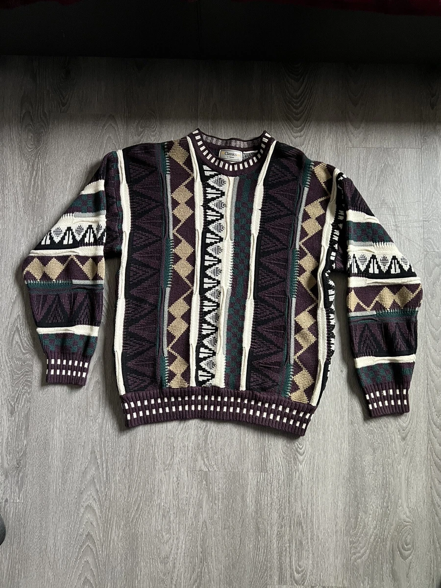 Vtg 90s Classics by Palmland 3D Textured Abstract Coogi Style