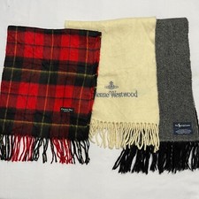 N489 Scarf 3 pieces Christian Dior Vivienne Westwood Polo Ralph Lauren Wool Knit