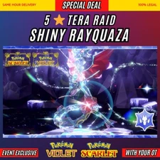 SHINY RAYQUAZA ⭐️ TERA RAID ⭐️ Untouched ✨ - Pokemon Scarlet And Violet