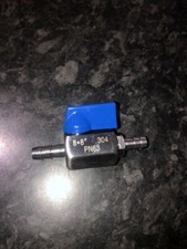 IN-LINE FUEL TAP STAINLESS/BRASS TO 8mm ID PIPE autograss rally race