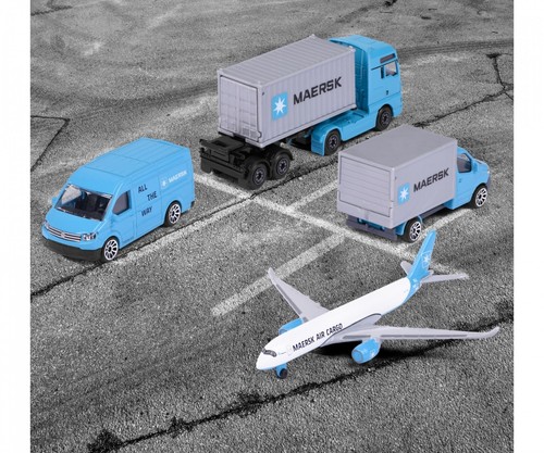 MAJORETTE · MAERSK LOGISTICS 4-VEHICLE GIFTPACK · BRAND NEW & SEALED - Picture 12 of 13