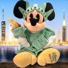 Minnie Mouse Statue Of Liberty Plush 12" New York City Disney Store Torch Crown