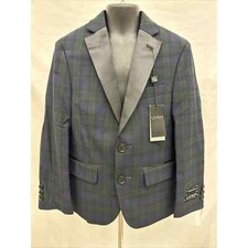 NWT Ralph Lauren Boys Sz 8R Navy/Green Plaid Evening/Sport Coat