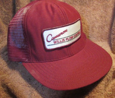 Vintage Cameron Willis Flow Control Trucker Snap Back Cap Hat Maroon Made USA