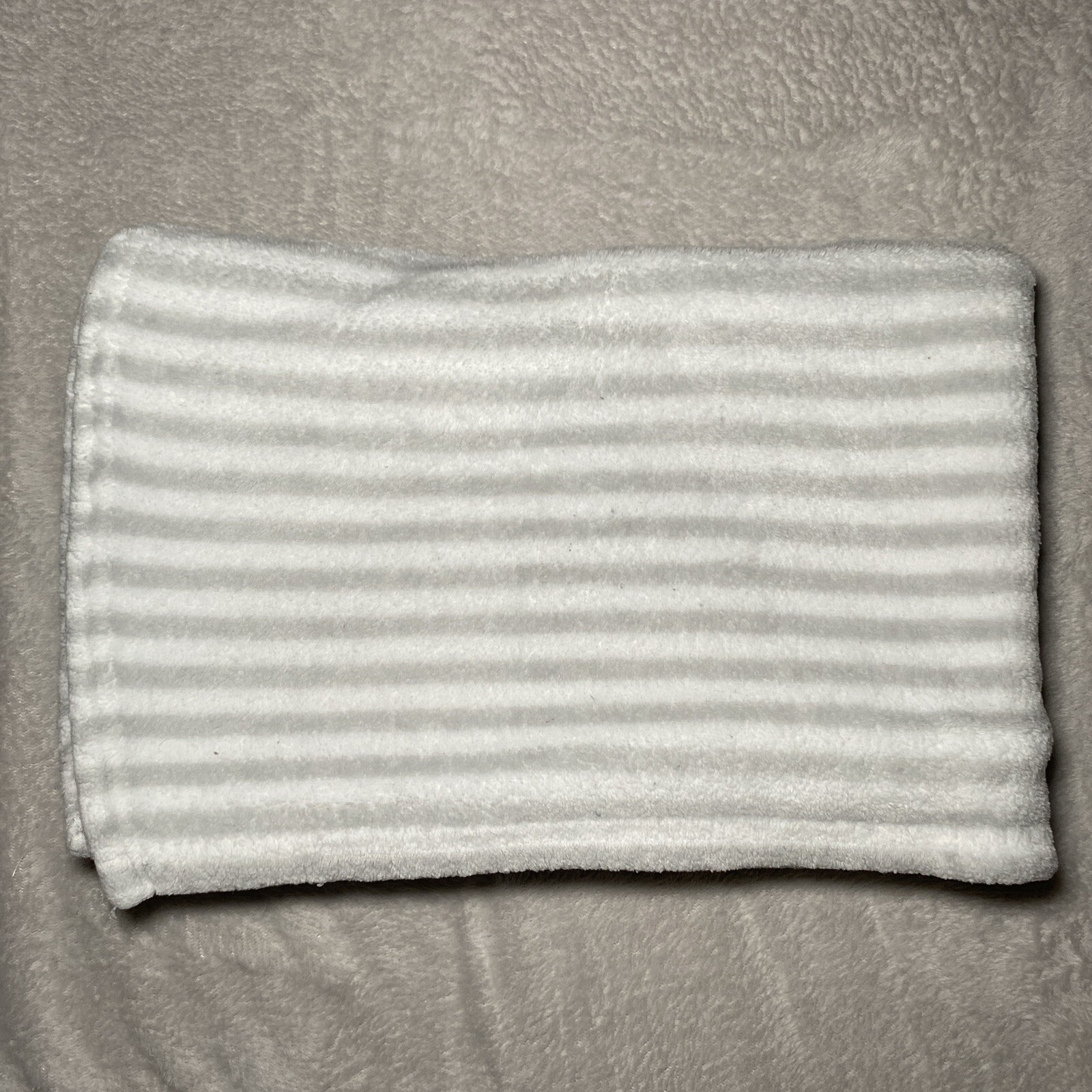 Baby Blanket Gray White Stripes Plush Soft Fleece Security Lovey 30"x40"
