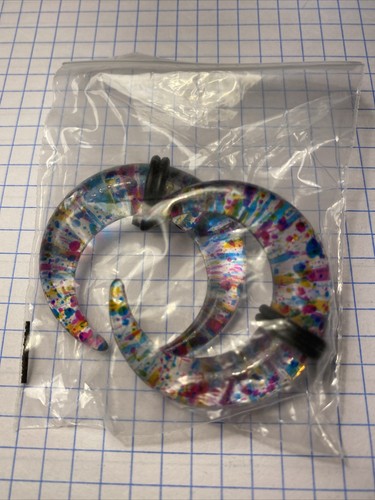Pair Paint Splatter Ear Gauges 00g - Picture 2 of 2