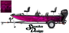 Crappie Fishing Fish Boat Bass Skeletons Graphic Pink Black Decal Vinyl US Wrap 