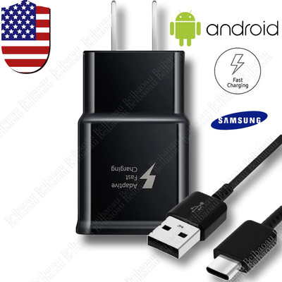 USB C Android Phone Wall Fast Charger Block Type C Data Cable For Samsung Google