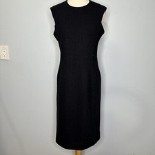 L’Agence Black 100% Wool Sleeveless Little Black Tweed Cocktail Dress Size 6