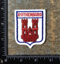 Vintage ROTHENBURG Coat Of Arms Crest Germany Travel Souvenir Patch 1960’s Felt