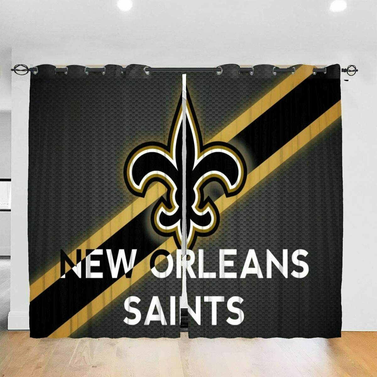 New Orleans Saints Blackout Curtains 2 Panels Thicken Thermal Window Drapes 2PCS 2022,