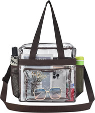 Clear Bag Stadium Approved 12X6X12 Clear Tote Bag with Removable Strap Lunch Bag