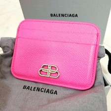BALENCIAGA Business Card Holder Case B Logo Pink Limited Edition VHTF Designer C