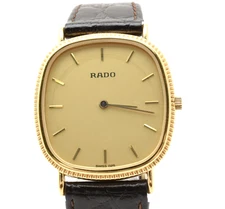 [EXC+4] Vintage Rado 204.3610.2 Gold Dial Quartz Unisex Adults Watch From JAPAN