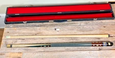 Vintage Players Edge Pearl Inlay Pool Cue 2 Piece 1990 Taiwan Case 18oz Pearl