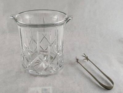 Ice Bucket Gorham Crystal with TONGS by Lady Anne Retired HEAVY VTG QUALITY